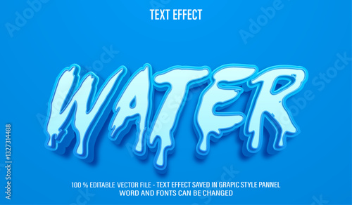 Water 3d editable text effect style