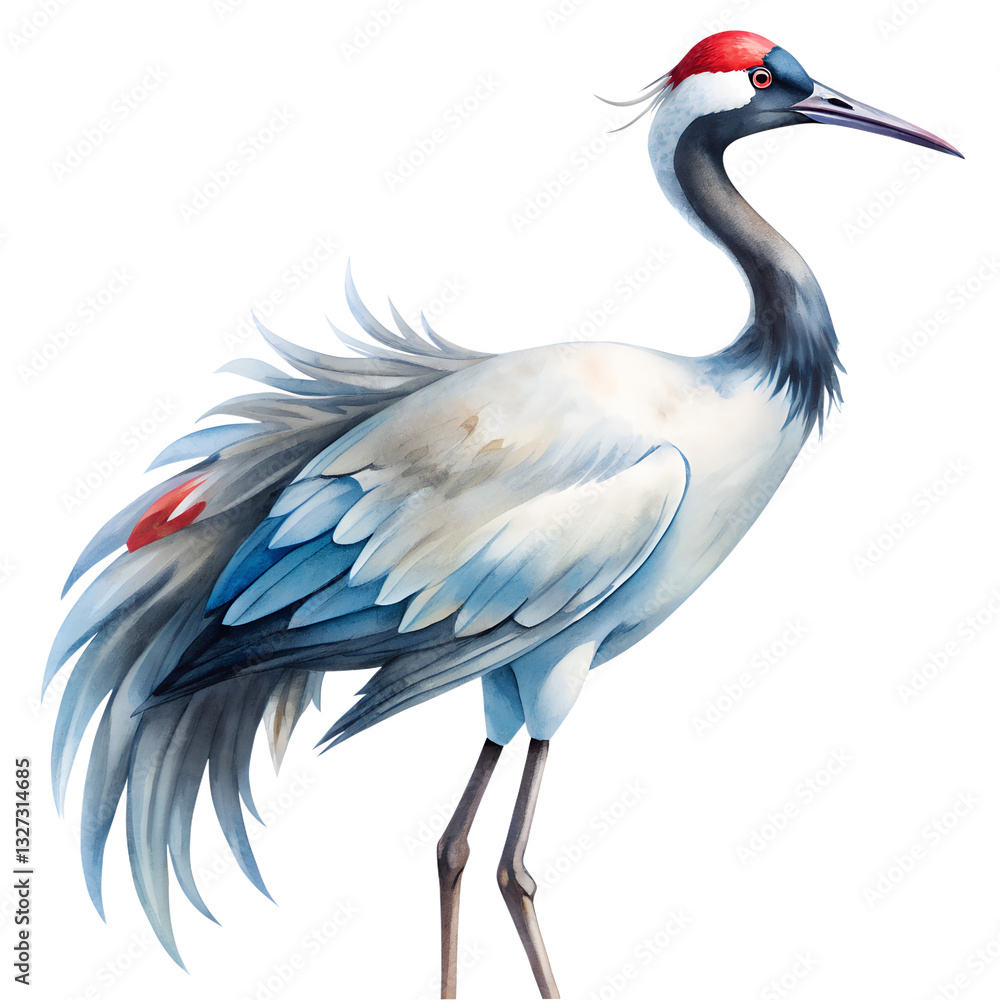 grey crowned crane balearica regulome isolated on transparent background. PNG grey crowned crane balearica regulome isolated on transparent background. PNG