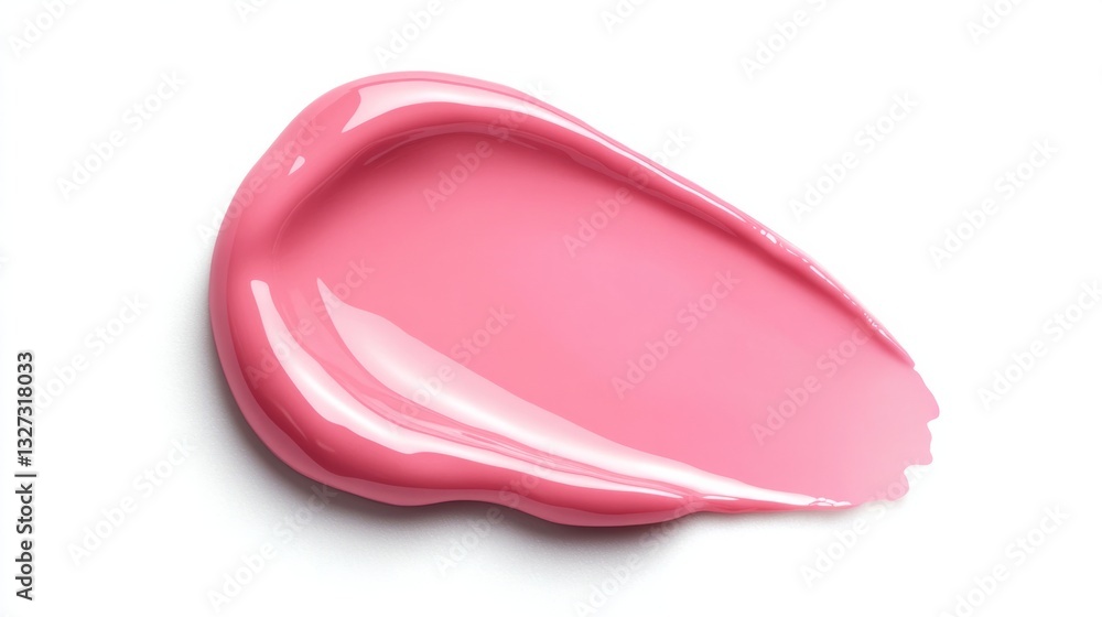 Splash of bright pink nail polish creating an abstract shape on a white background generative ai Splash of bright pink nail polish creating an abstract shape on a white background generative ai