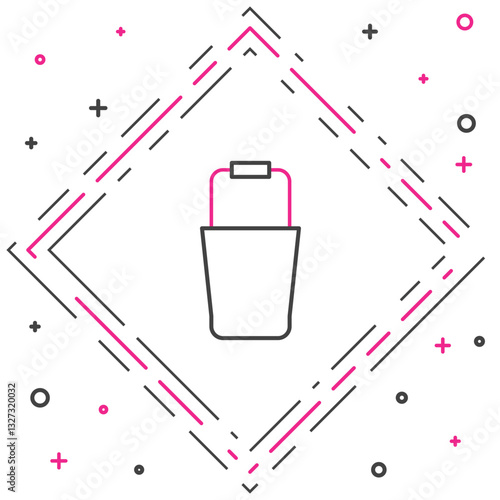 Line Sauna bucket icon isolated on white background. Colorful outline concept. Vector
