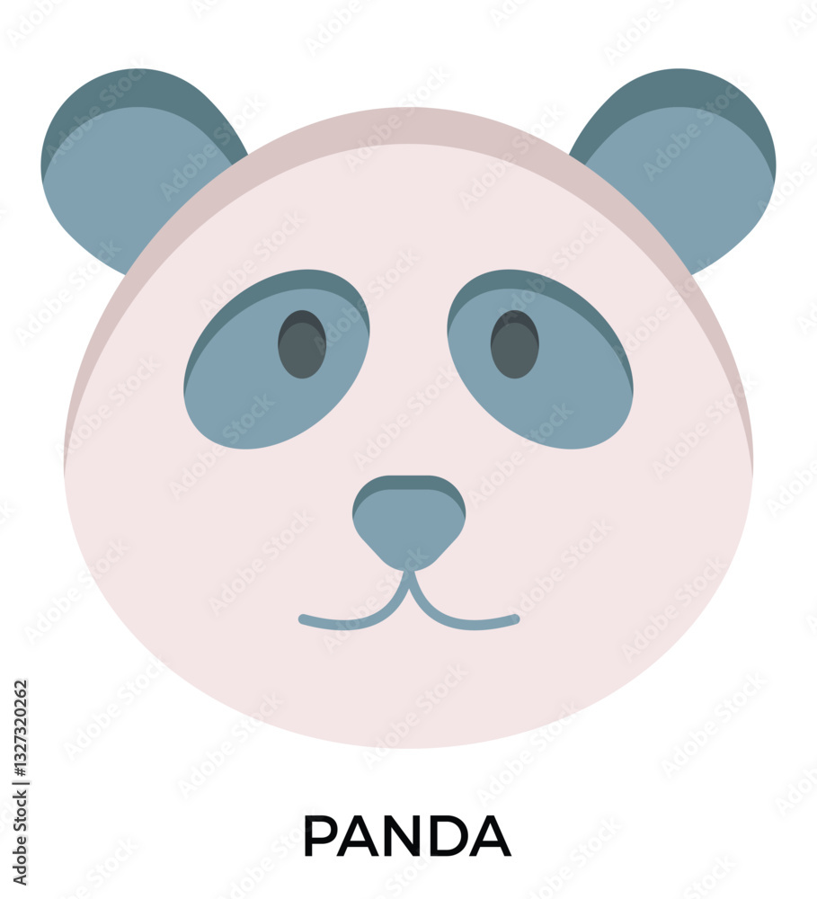 Fototapeta premium Cute panda head, vector illustration icon in multicolor.by kus wandoko