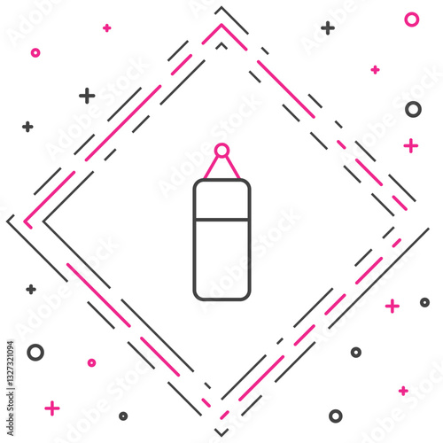 Line Punching bag icon isolated on white background. Colorful outline concept. Vector