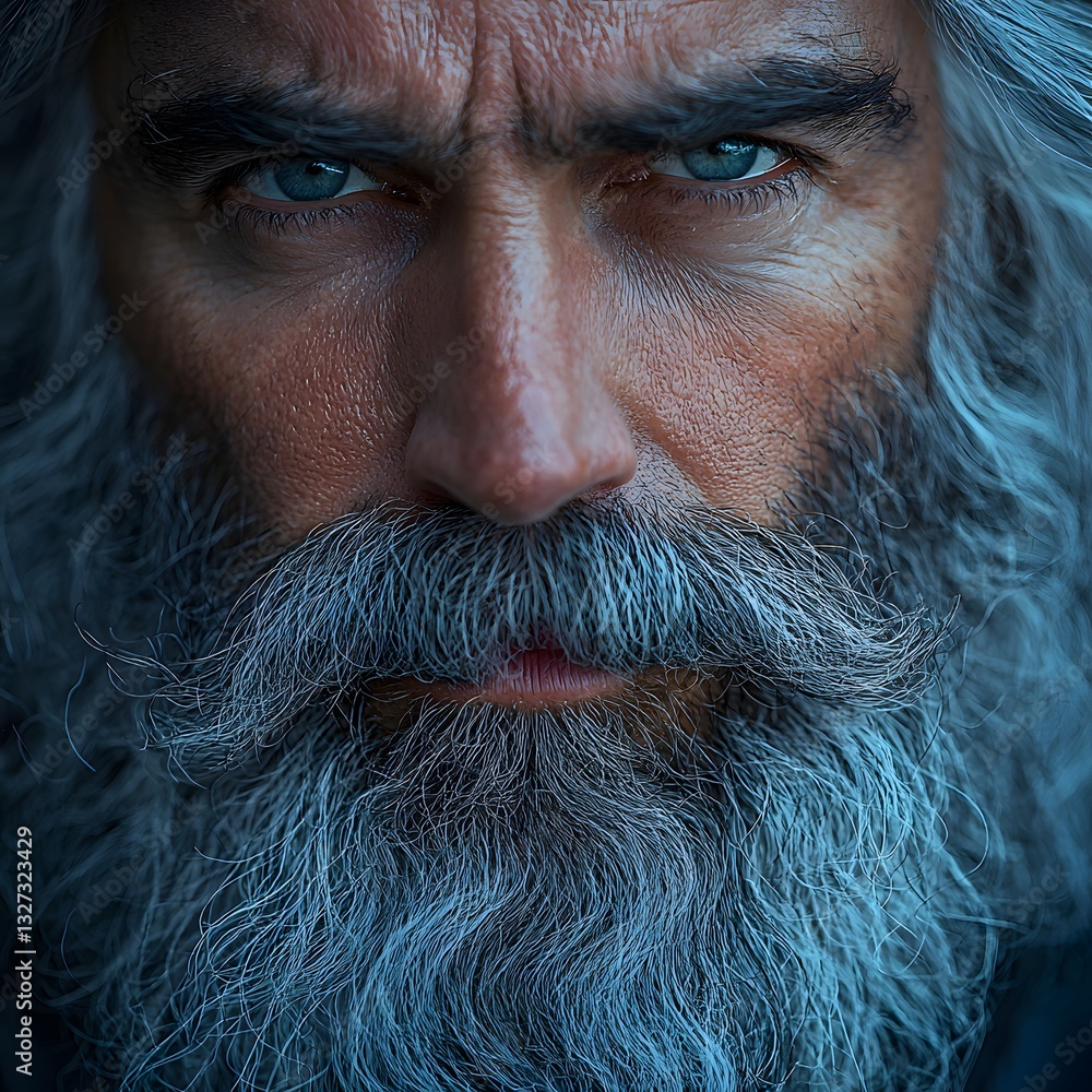 A close-up of a mature gray beard, with detailed textures of silver and black hairs, giving a wise look.
A close-up of a mature gray beard, with detailed textures of silver and black hairs, giving a wise look.