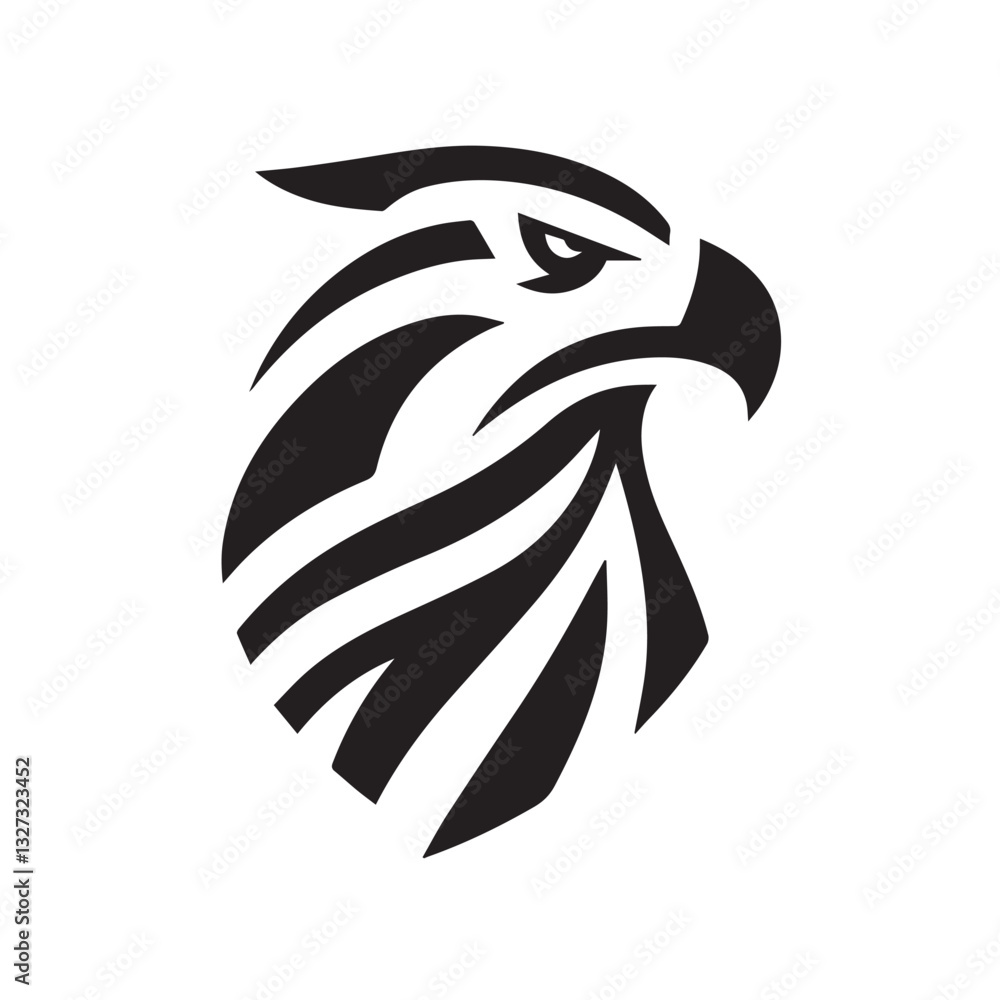 Obraz premium Tribal Eagle Silhouette Bold Black and White Vector Logo