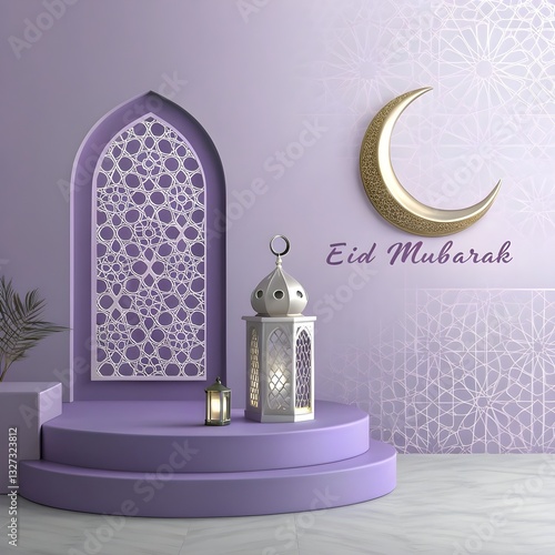 Eid mubarak islamic greeting card , poster, banner design Baground 