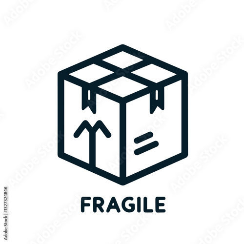 Fragile package icon for logistics and careful handling
