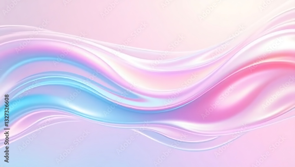 Fototapeta premium Abstract iridescent fluid vibrant background. Generative Ai.