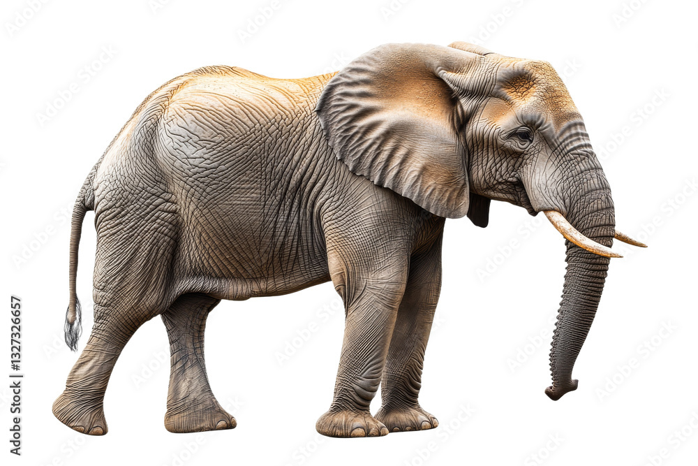 Obraz premium Majestic elephant standing on transparent background