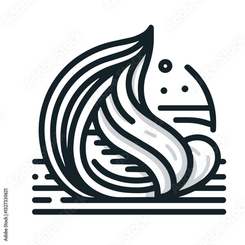 Abstract representation of lean mass with flowing lines and organic shapes, fitness and health concept, copy space
