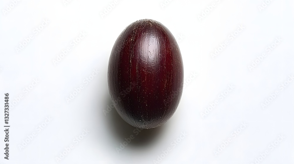 Closeup of a Fresh Red Grape with a Smooth, Shiny Surface Against a White Background Closeup of a Fresh Red Grape with a Smooth, Shiny Surface Against a White Background