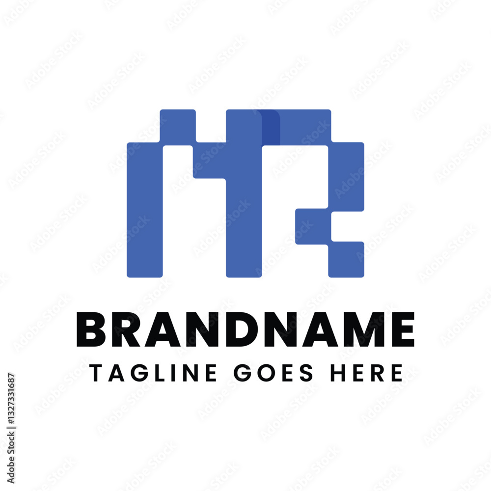 Letters NR Modern Pixel Logo, suitable for any business with NR or RN initials Letters NR Modern Pixel Logo, suitable for any business with NR or RN initials