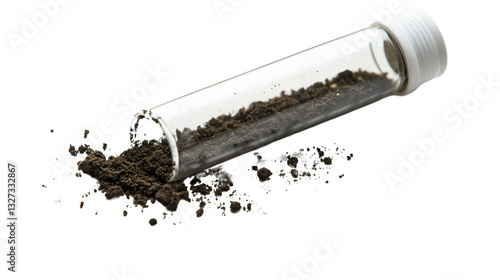 Soil Sample in Glass Test Tube  Transparent Background