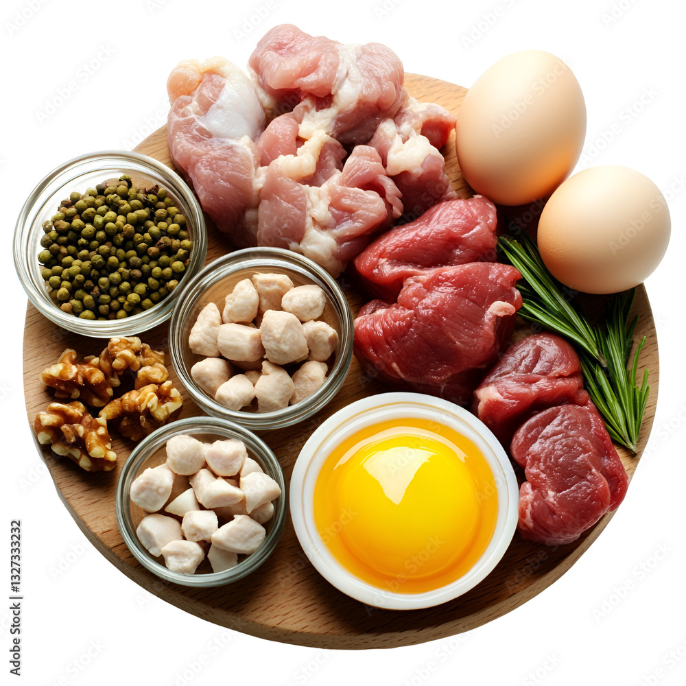 High-Protein Diet Display: Diverse Sources of Nutritional Elements Composition High-Protein Diet Display: Diverse Sources of Nutritional Elements Composition