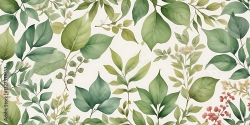 Green leafy background with many leaves