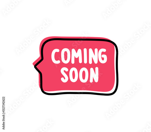 Coming Soon. Badge, icon, logo vector design illustration on white background