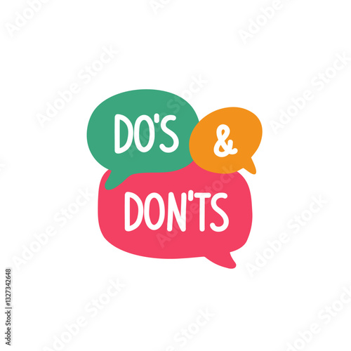 Do's&Dont's. Badge, icon, logo vector design illustration on white background