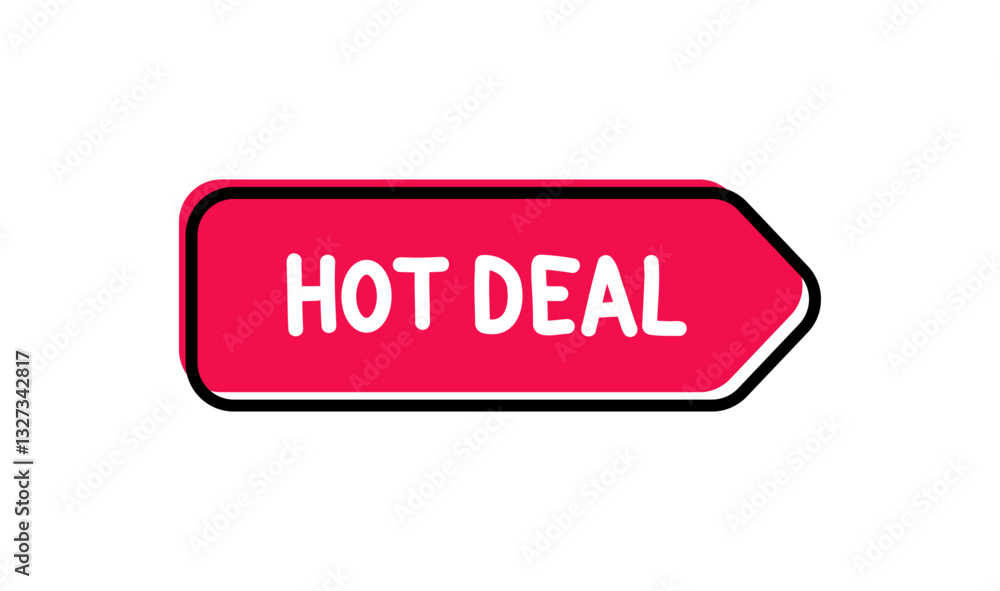 Hot Deal. Badge, icon, logo vector design illustration on white background Hot Deal. Badge, icon, logo vector design illustration on white background