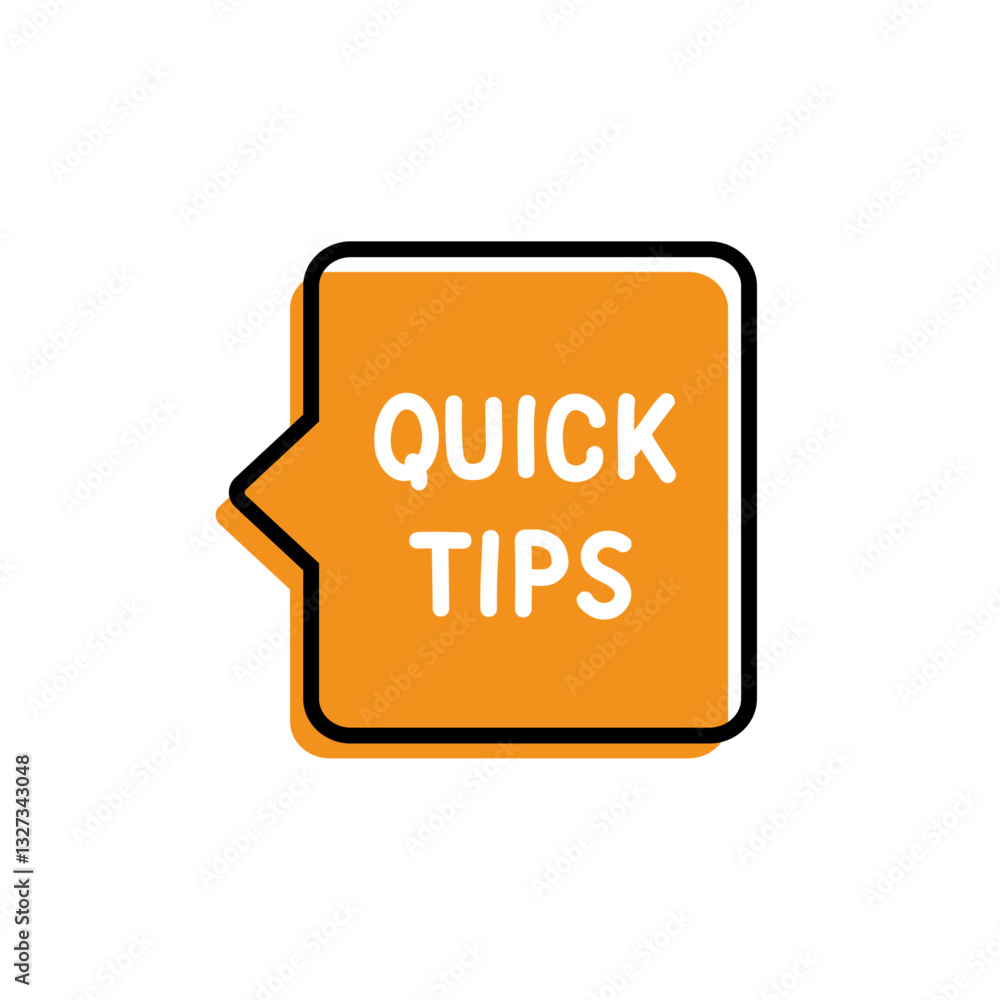 Quick Tips. Badge, icon, logo vector design illustration on white background Quick Tips. Badge, icon, logo vector design illustration on white background