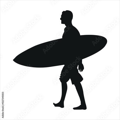 surfer silhouette vector illustration