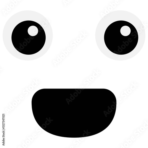 black and white cartoon face