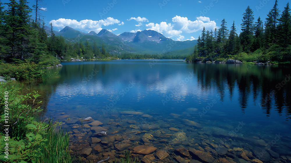 Fototapeta premium adirondack lake wallpaper,