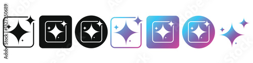 Generate AI button icons , Chat with AI. UI UX design, Vector illustration. 