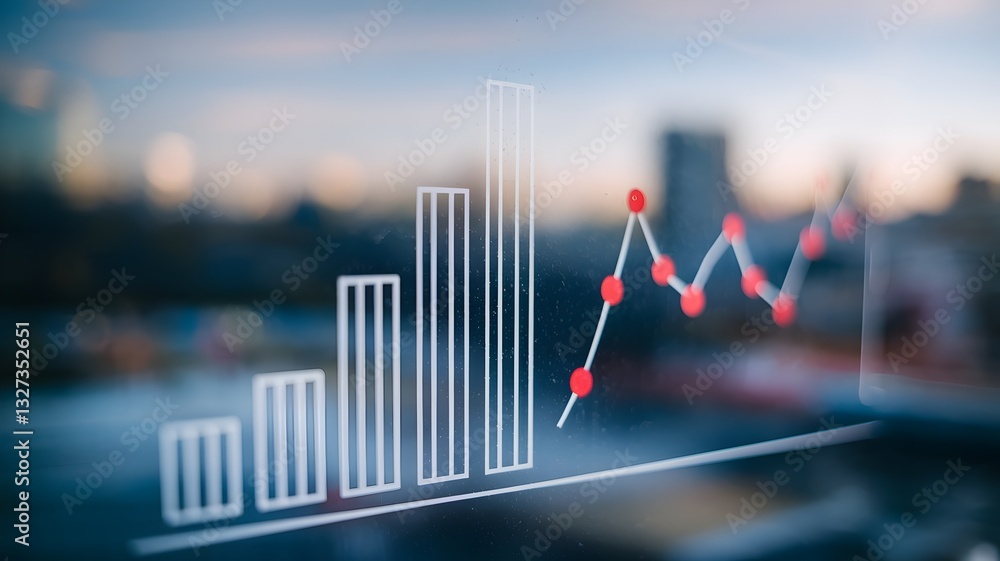 Fototapeta premium Industry Growth Representation Graph