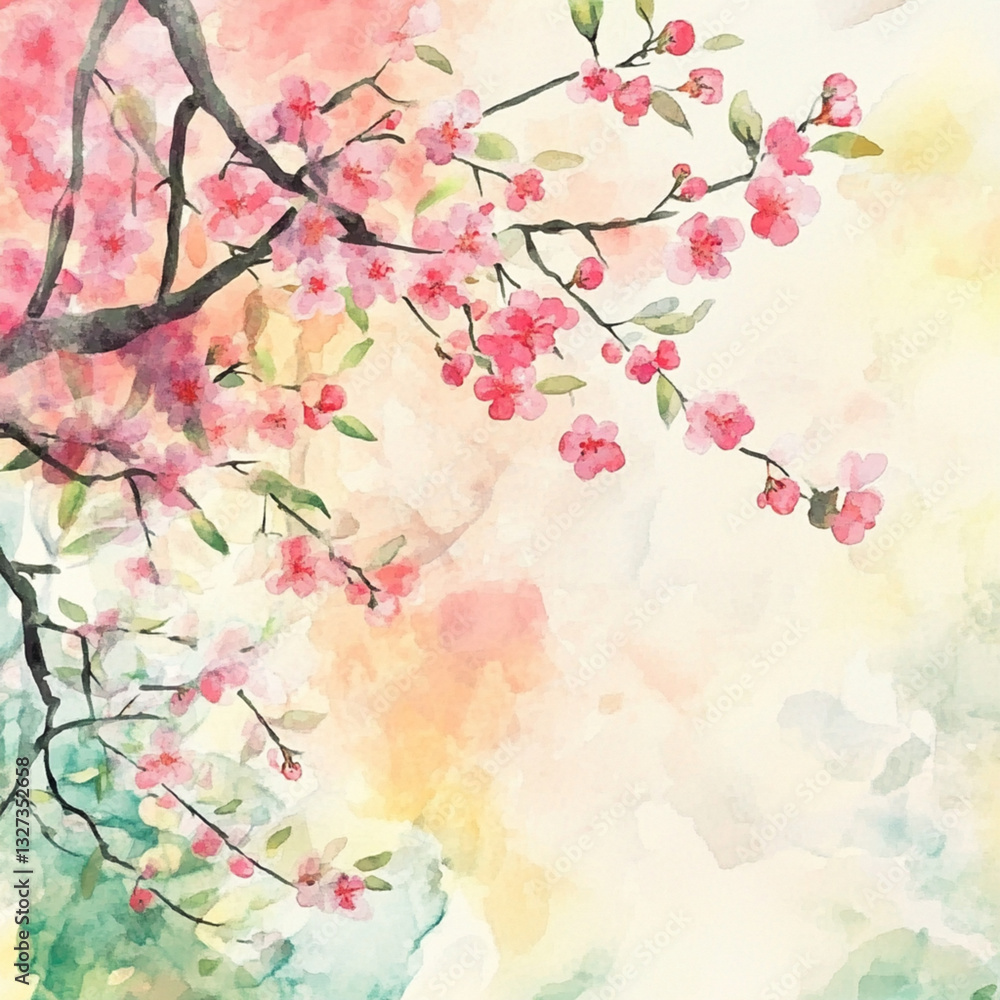 Fototapeta premium spring watercolor digital paper