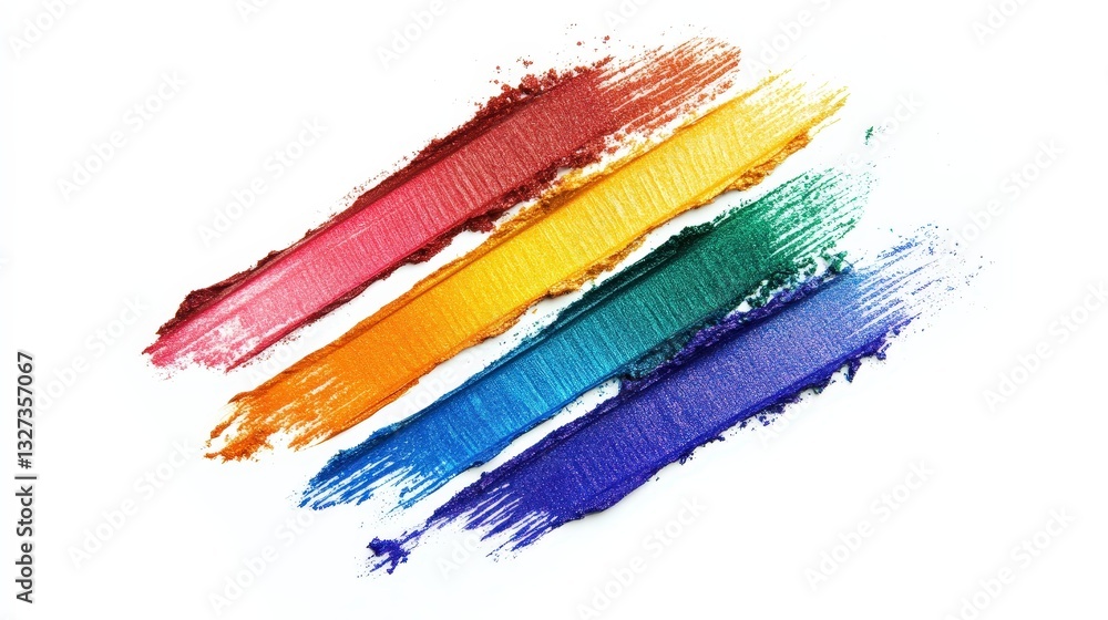 Fototapeta premium Eye shadows in all the colors of the rainbow. Selective focus.