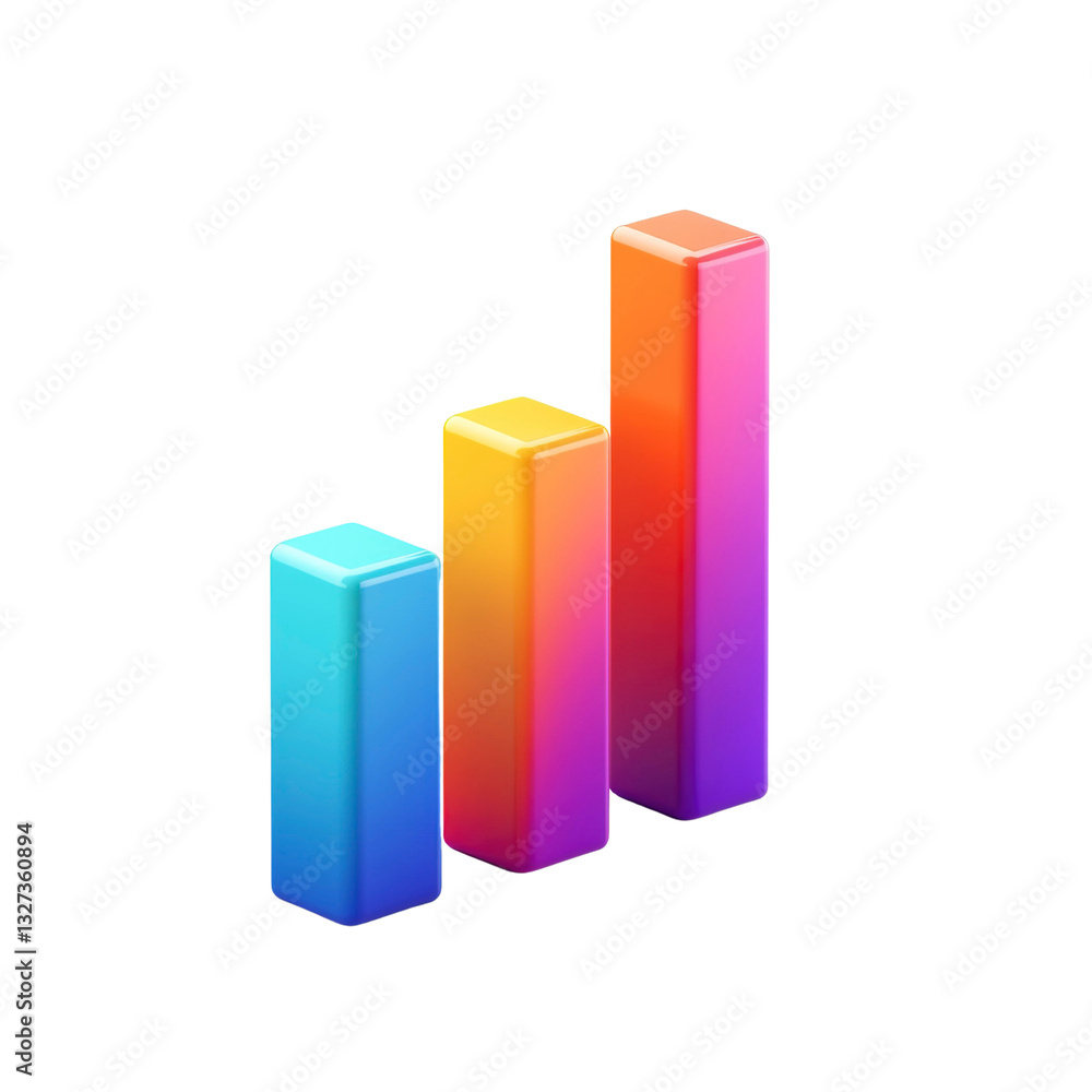 3d of colorful bar graph on white background, business concept. 3d of colorful bar graph on white background, business concept.