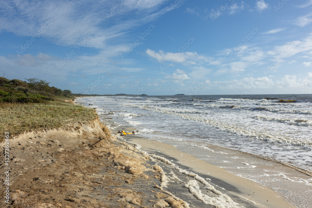 Kingscliff Beach erosion and storm damage from Cyclone Alfred, Northern Rivers, New South Wales, Australia Kingscliff Beach erosion and storm damage from Cyclone Alfred, Northern Rivers, New South Wales, Australia