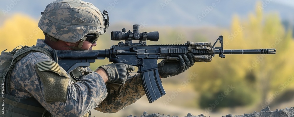 army soldier modern rifle high-tech battlefield weapon ultra-realistic transparent art army soldier modern rifle high-tech battlefield weapon ultra-realistic transparent art