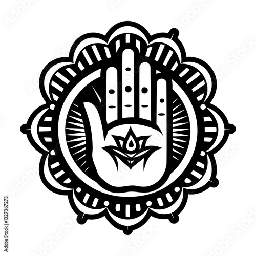 A filled style icon of aura gyan symbol