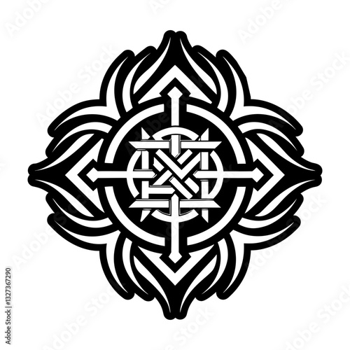 A solid style icon of auspicious symbol