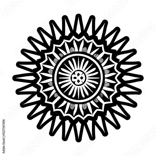 A solid style icon of enlightenment symbol