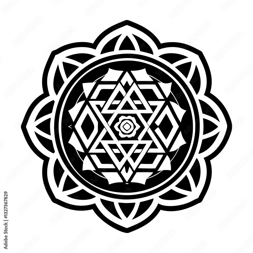 A glyph style icon of geometry pattern symbol A glyph style icon of geometry pattern symbol