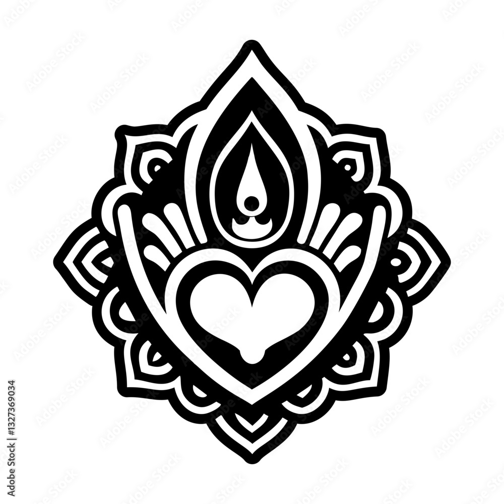 Obraz premium A solid style icon of sacred heart symbol