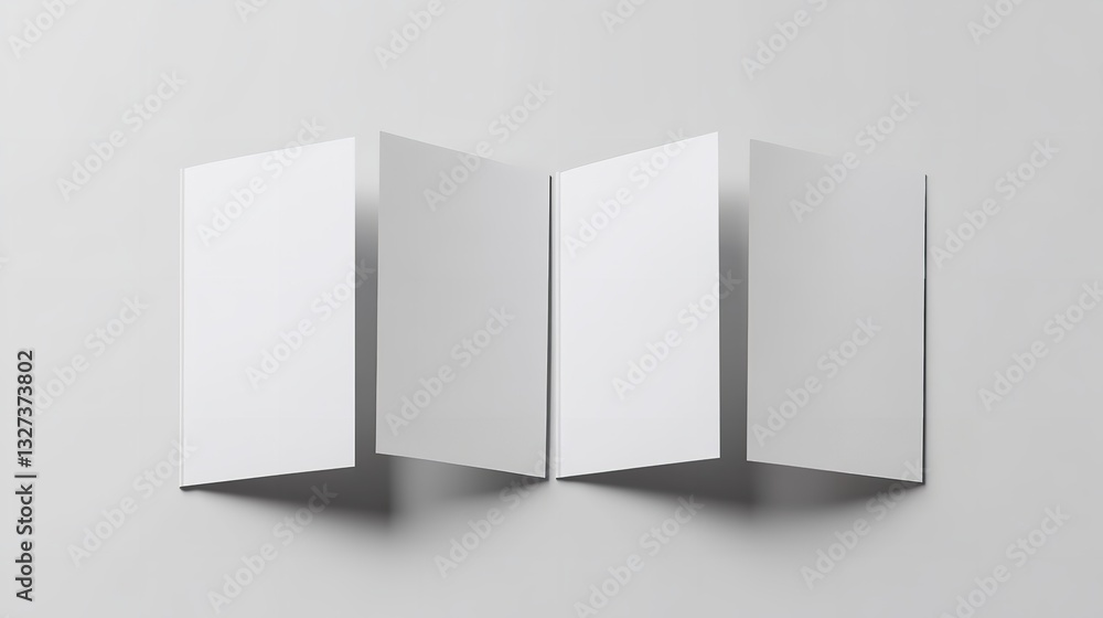 Blank Tri Fold Brochure Template for Mock Up and Presentation Design 3D Render Illustration Blank Tri Fold Brochure Template for Mock Up and Presentation Design 3D Render Illustration