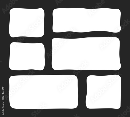 Doodle vector shapes and frames for social media. Abstract text box with soft edges by marker. Hand drawn speech bubble blobs for dialog on blackboard