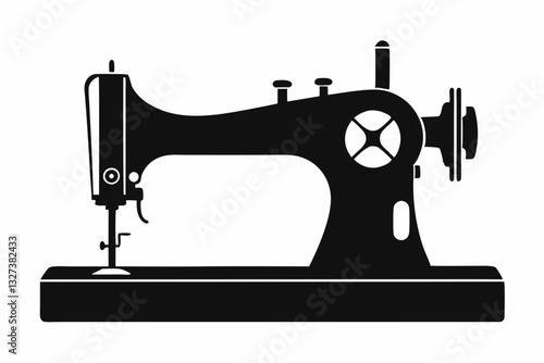 sewing machine line art silhouette vector illustration