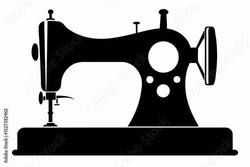 sewing machine line art silhouette vector illustration