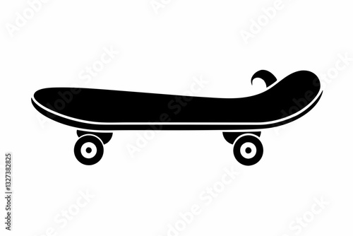skateboard line art silhouette vector illustration