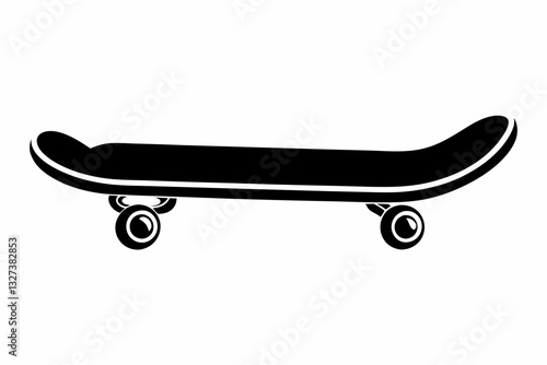 skateboard line art silhouette vector illustration