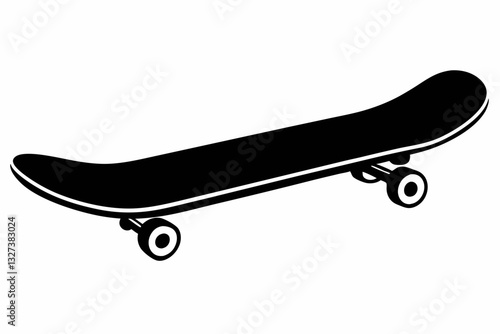 skateboard line art silhouette vector illustration