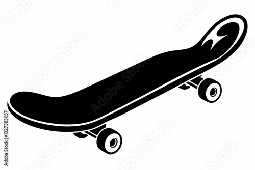 skateboard line art silhouette vector illustration