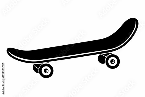 skateboard line art silhouette vector illustration