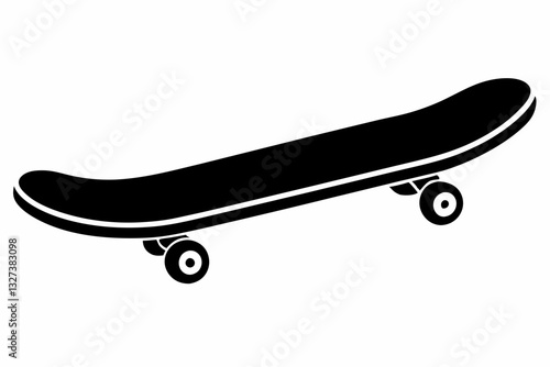 skateboard line art silhouette vector illustration