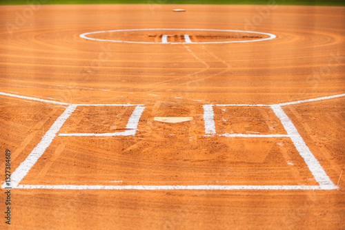Softball fast pitch ball field before game