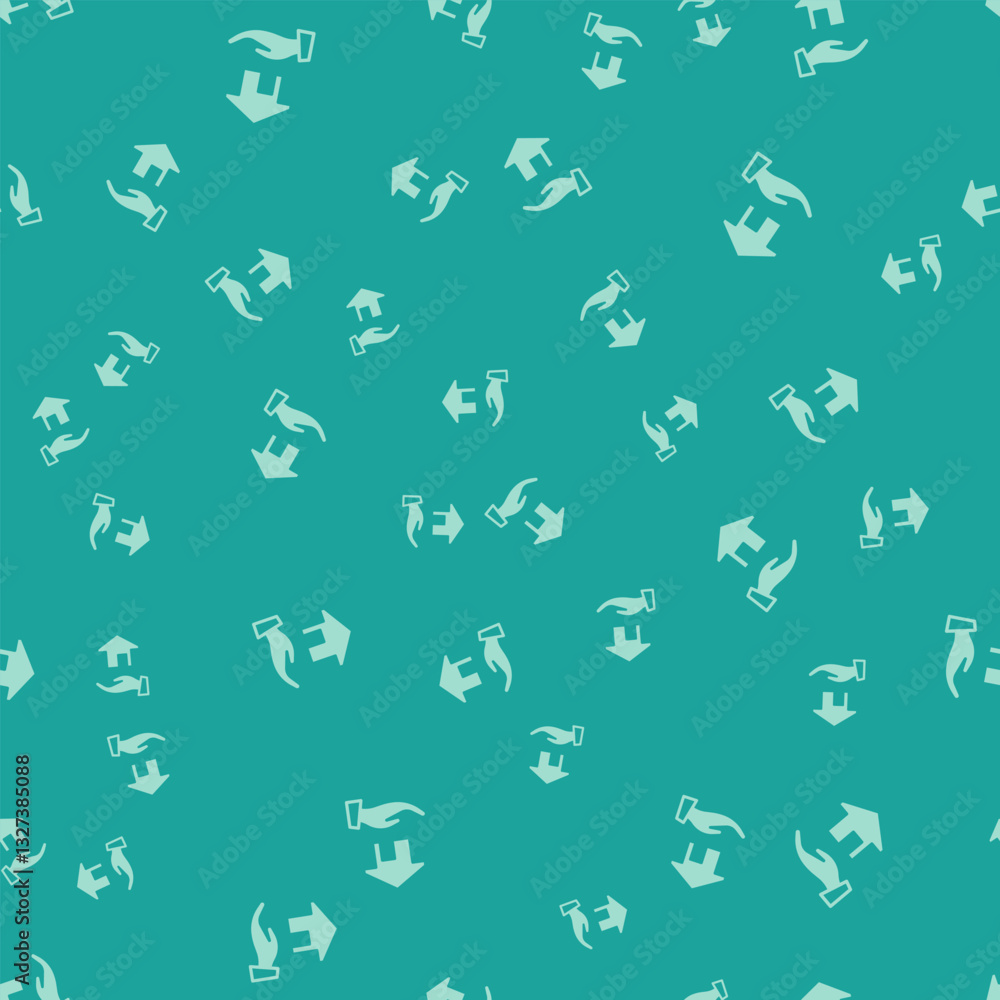 Green Realtor icon isolated seamless pattern on green background. Buying house. Vector Green Realtor icon isolated seamless pattern on green background. Buying house. Vector