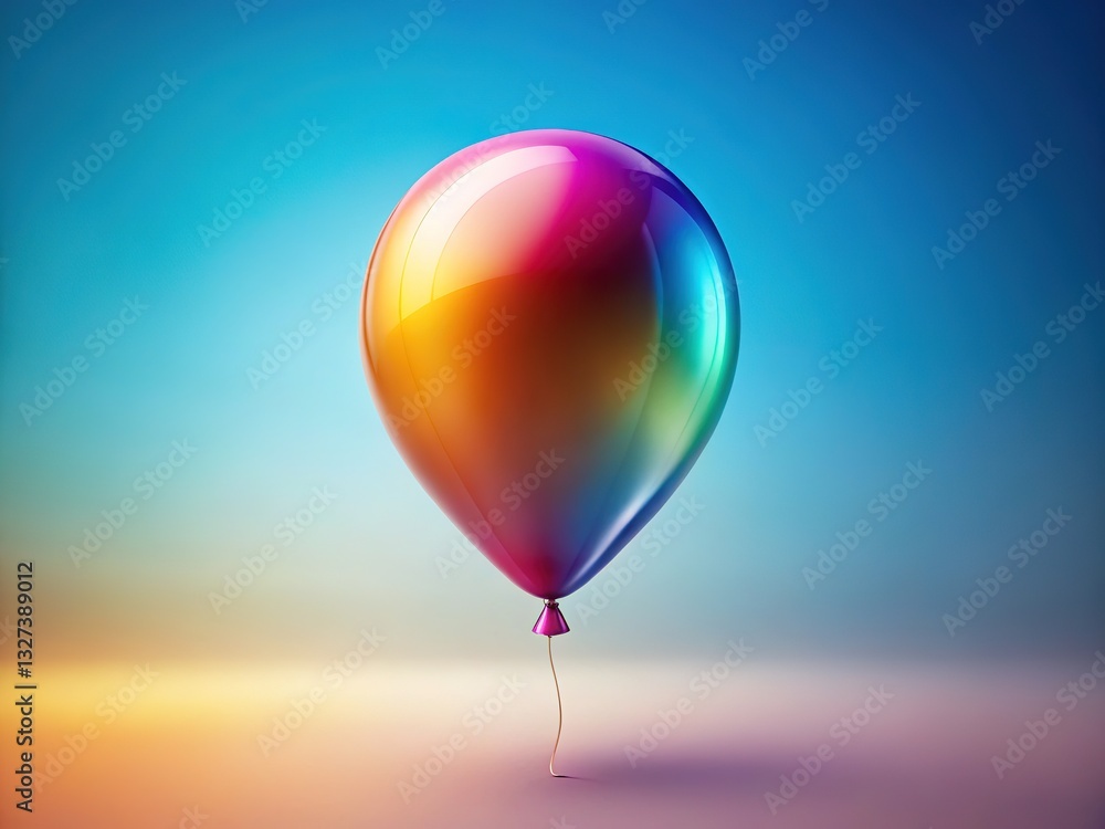 Single, floating balloon: a color-inspired abstract minimal design. Single, floating balloon: a color-inspired abstract minimal design.